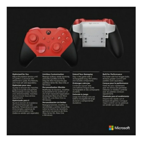 Xbox Elite Series 2 Core Red Wireless Gaming Controller - Picture 8 of 8